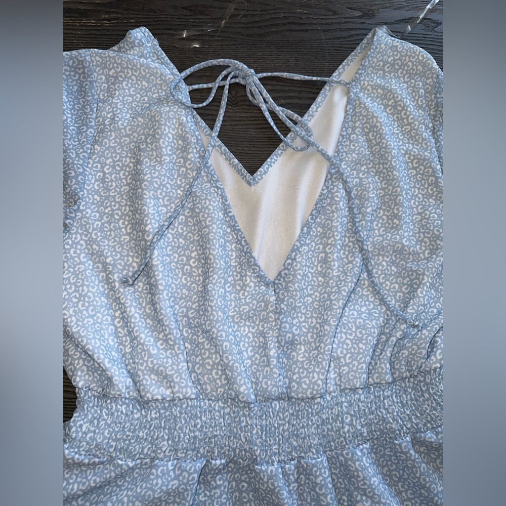 Altard State Blue Cheetah Ruffle Dress L/XL - Picture 4 of 8